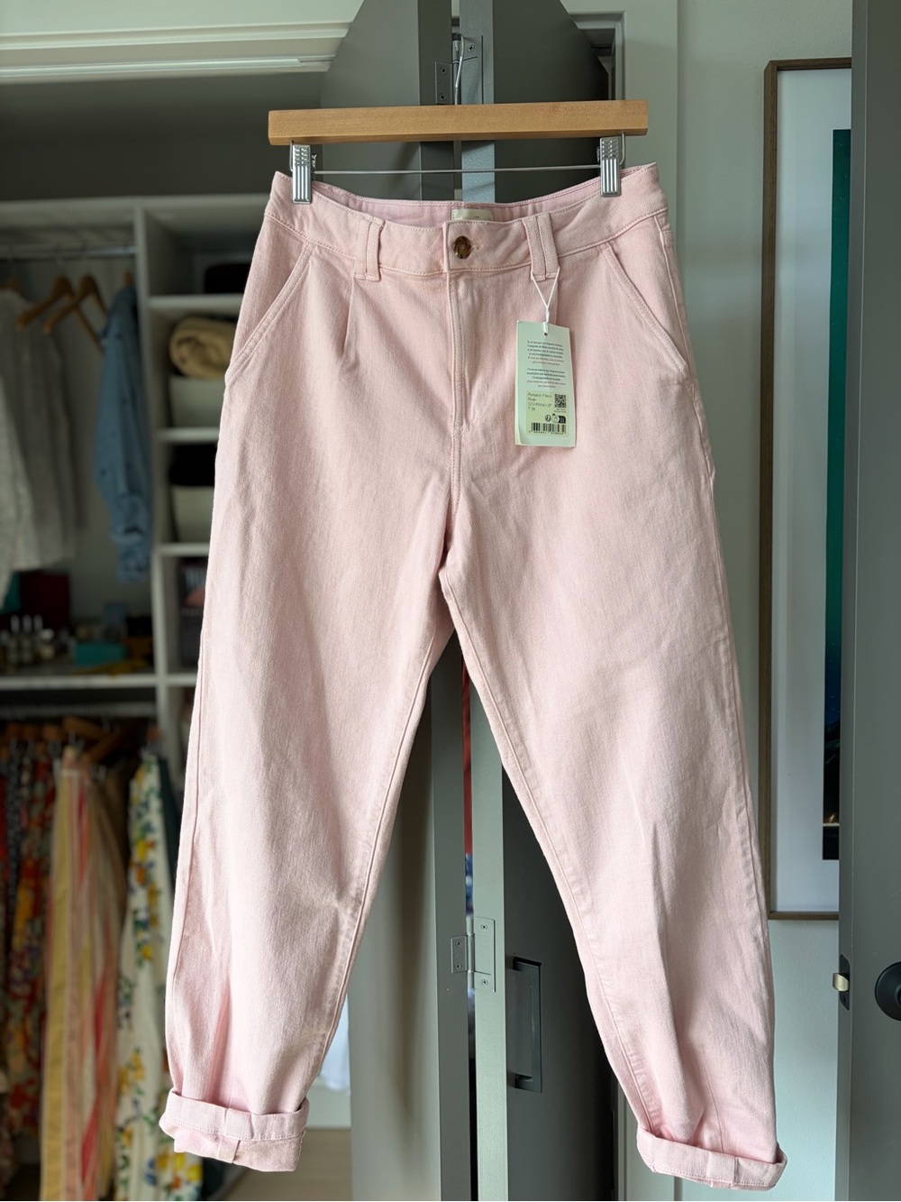 Sezane Manu trousers - Straight-Leg Jeans in Soft Pink size 6/38 - Picture 3 of 5